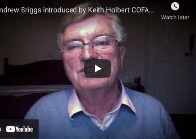 Andrew Briggs introduced by Keith Holbert COFAS 2021